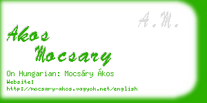 akos mocsary business card