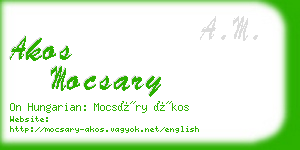 akos mocsary business card